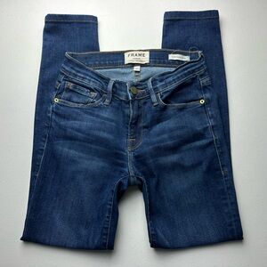 FRAME Denim Jeans Womens 24 Le Skinny De Jeanne Dark Wash Mid Rise Stretch